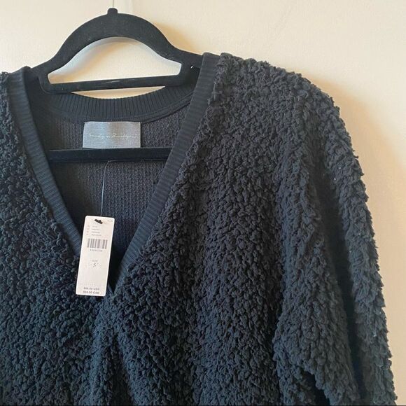 NWT-Anthro-“Sunday in Brooklyn” Edie Sherpa Black Pullover Sweater - Picture 6 of 13